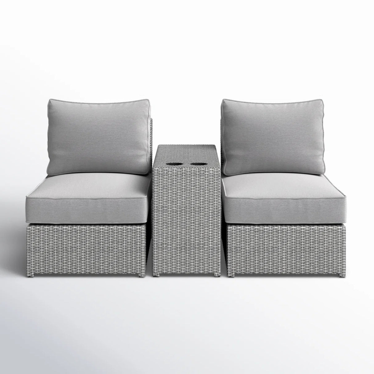 2-Person Weather-Resistant Wicker Outdoor Conversation Set With Cushions
