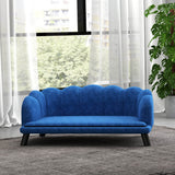 Large Velvet Foam-Cushioned Dog Couch With Wooden Legs - Sleep Galleria