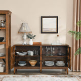Mid Century Modern Walnut Solid Wood Sideboard Cabinet - Sleep Galleria