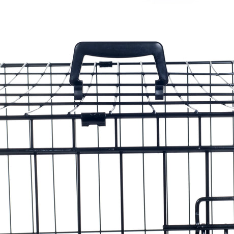 36-Inch Dog Crate - Double Door Pet Kennel with Divider Panel - Foldable Dog Cage with Carry Handle for Portability and Storage by  (Black)