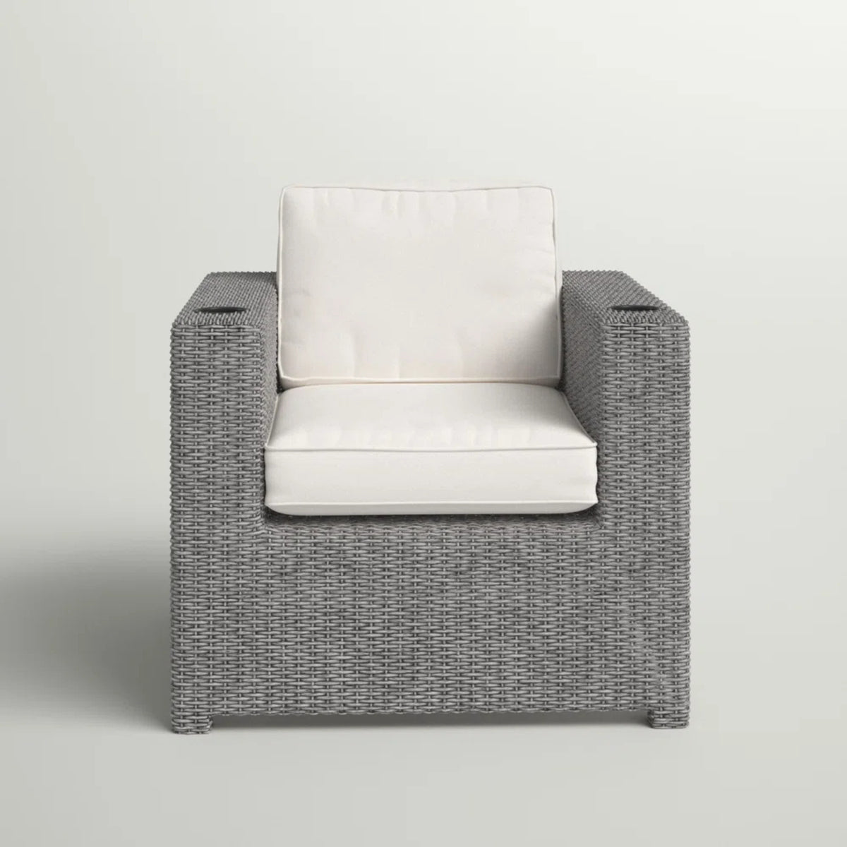 Modern Grey Wicker Adjustable Recline Patio Chair With Cushions