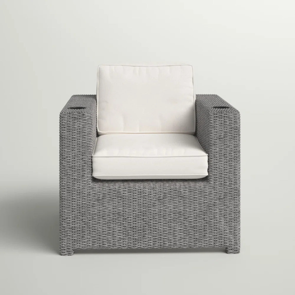 Modern Grey Wicker Adjustable Recline Patio Chair With Cushions