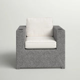 Modern Grey Wicker Adjustable Recline Patio Chair With Cushions