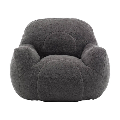 Dark Gray Teddy Foam Bean Bag Chair - Calmora - Sleep Galleria