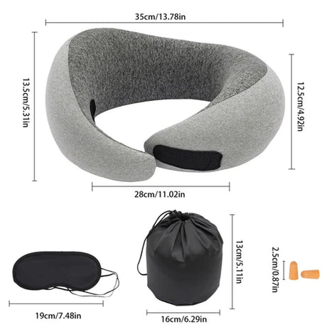 Neck Travel Pillow Memory Foam Neck Pillow Comfort Compact Ergonomic for Travel