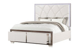Modern Tufted Wood Bed Frame With LED Lighting