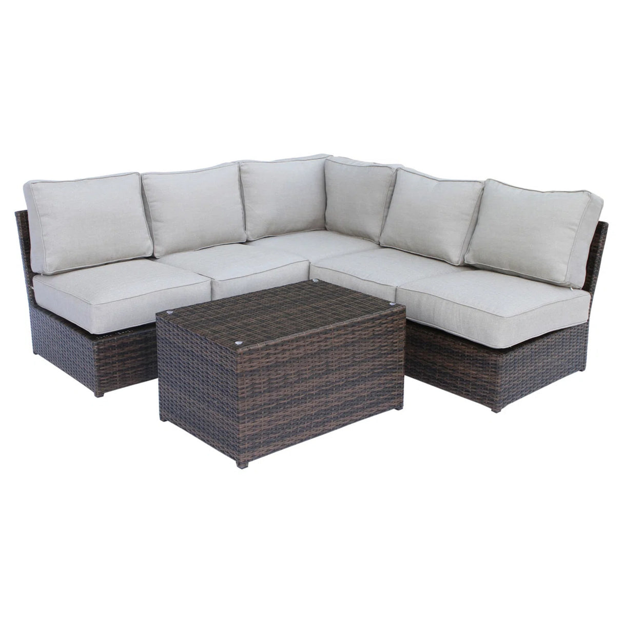6-Piece Handwoven HDPE Wicker Outdoor Seating Group