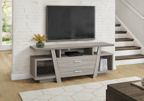 Contemporary Taupe Particle Board TV Stand Console - Sleep Galleria