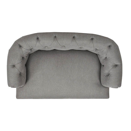 Chesterfield Plush Foam Gray Polyester Dog Sofa Bed - Sleep Galleria