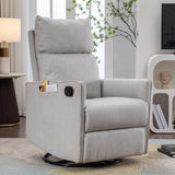 Modern Cotton Linen Swivel Rocking Glider Recliner Chair