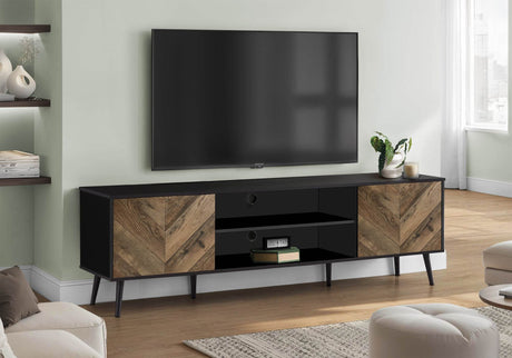 72-Inch Contemporary Brown And Black TV Stand Console - Sleep Galleria