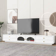 Modern White Particle Board TV Stand With Drawers - Sleep Galleria