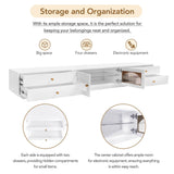 Modern White Particle Board TV Stand With Drawers - Sleep Galleria