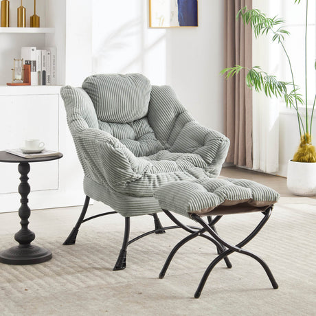 Soft Lounge Chair With Ottoman And Side Pocket - Sleep Galleria