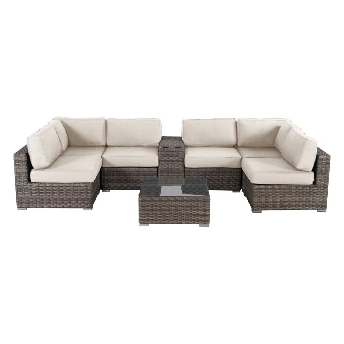 Fully Assembled Weather-Resistant Outdoor Wicker Sectional Seating Set