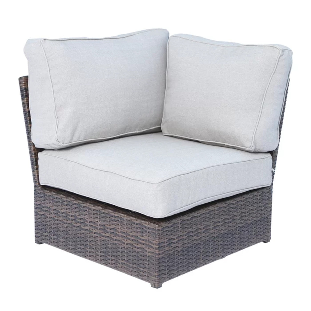 Coastal Wicker Corner Patio Chair With Cushions