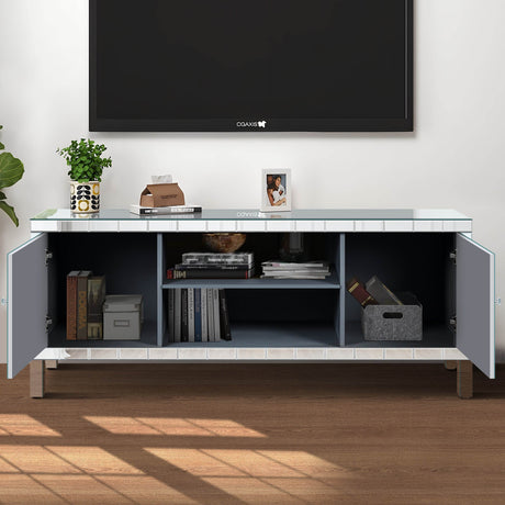 47-Inch Mirrored Antique Media Console With Storage - Sleep Galleria