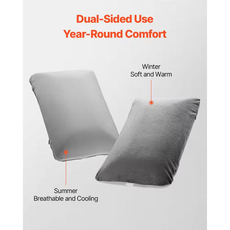 Camping Pillow, Memory Foam Travel Pillow with Double-Sided Cover, Portable Backpacking Pillows with Storage Bag