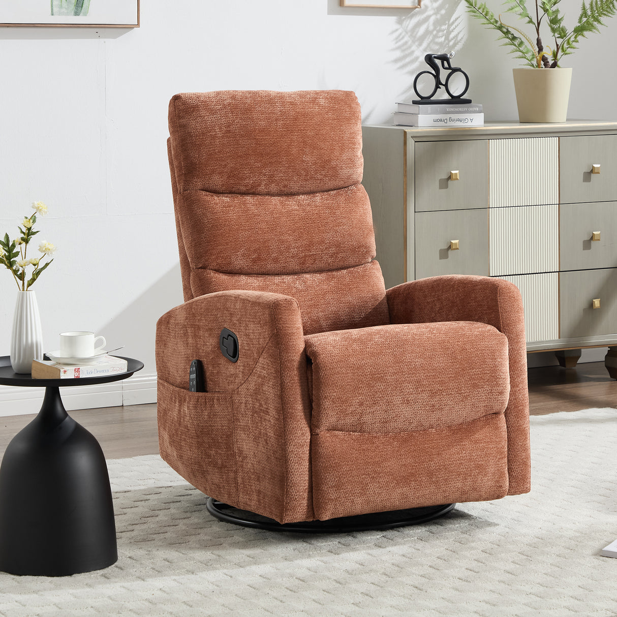 Heat Massage Recliner Chair With Swivel Rocker and Heat