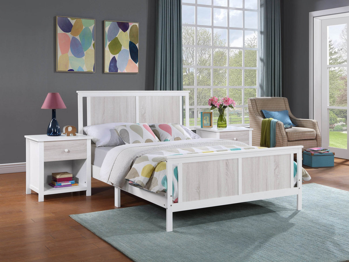 Full Solid Wood Reversible Panel Full Size Bed Frame
