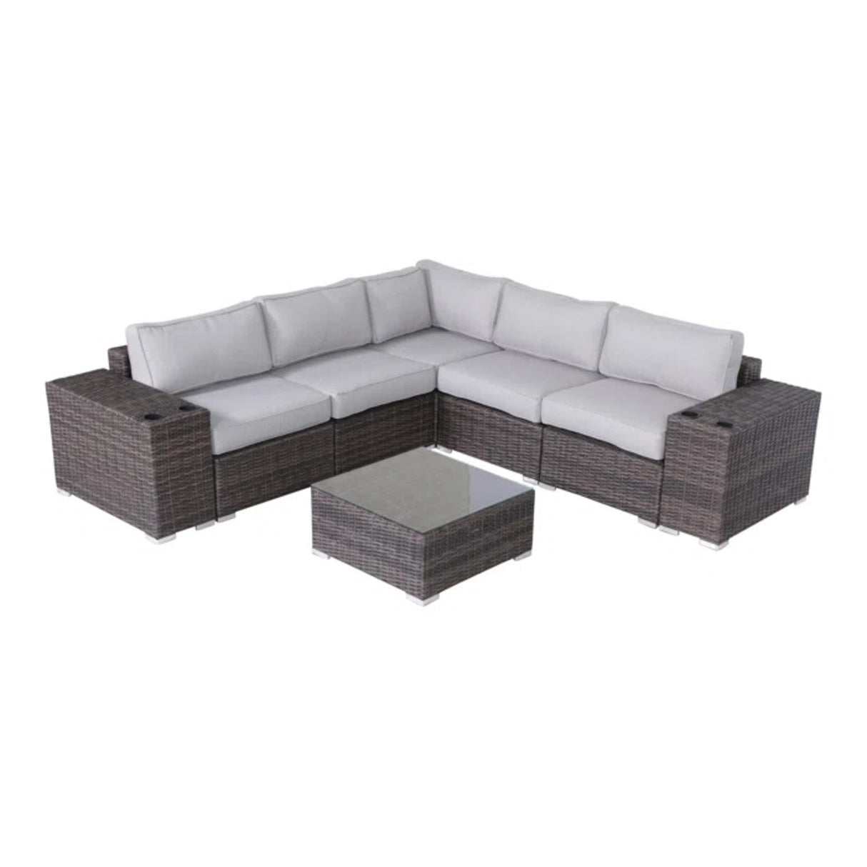8-Piece Espresso Brown Weather-Resistant Wicker Patio Furniture Set