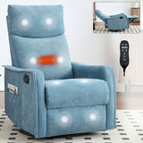 Heat Massage Medium-Firm Manual Recliner Chair With Swivel