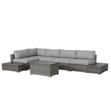 Outdoor 4-Person Weather-Resistant Rattan Wicker Sectional Set