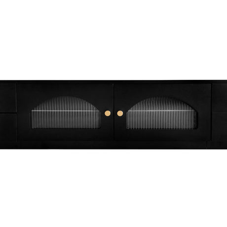 Modern Black Particle Board TV Stand With Storage - Sleep Galleria