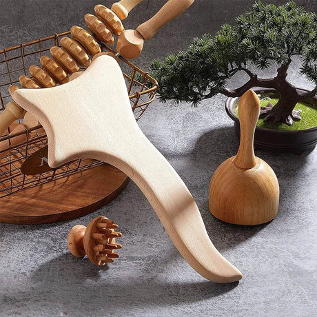 6-Piece Wooden Therapy Massage Tool Set - Sleep Galleria