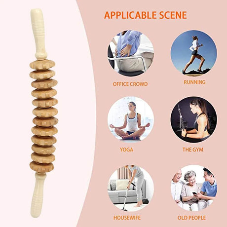 Wooden Bendable Manual Massage Roller Therapy Tool - FITPERT - Sleep Galleria