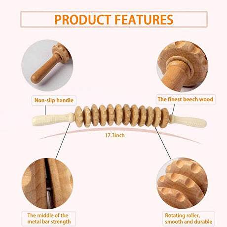 Wooden Bendable Manual Massage Roller Therapy Tool - FITPERT - Sleep Galleria