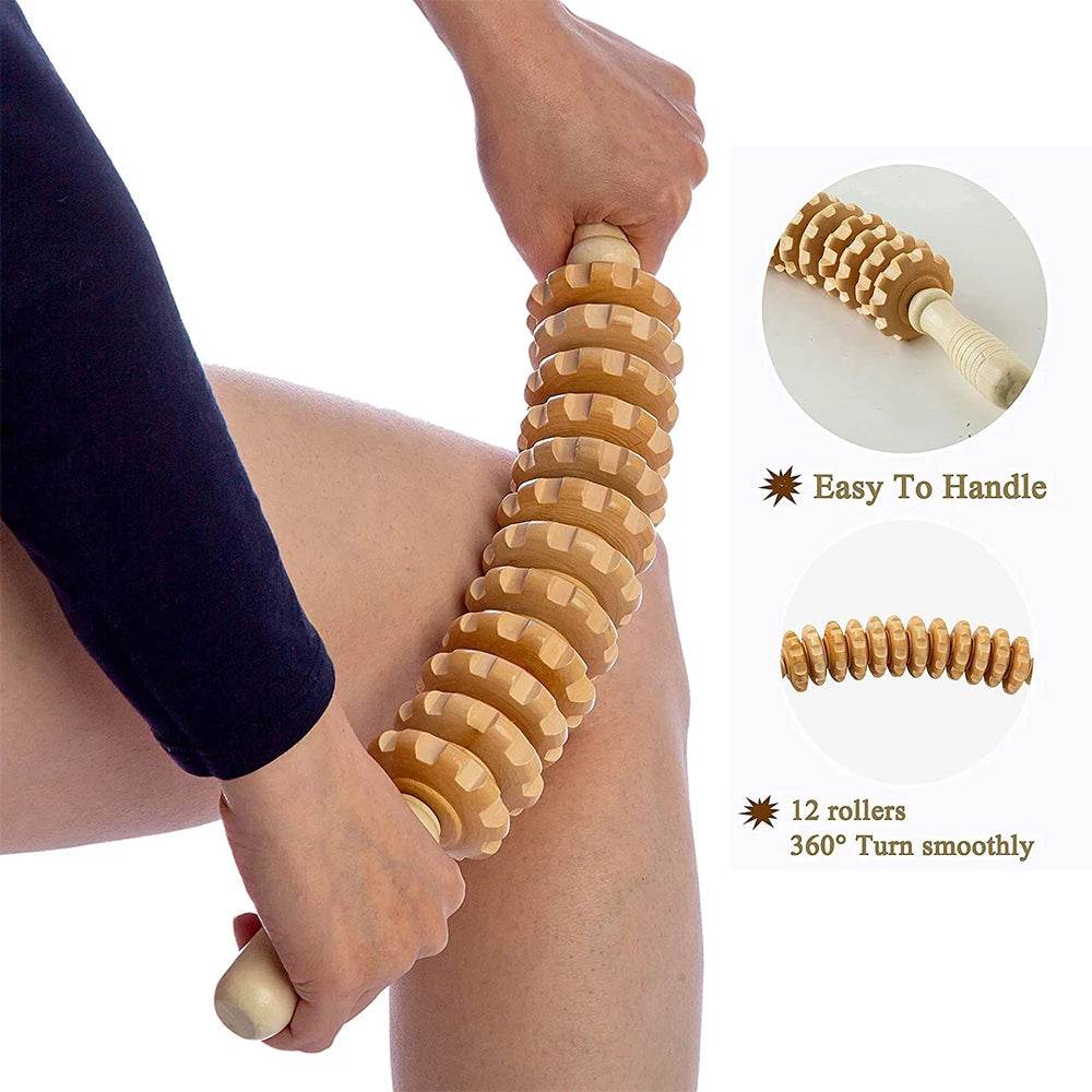 Wooden Bendable Manual Massage Roller Therapy Tool - FITPERT - Sleep Galleria