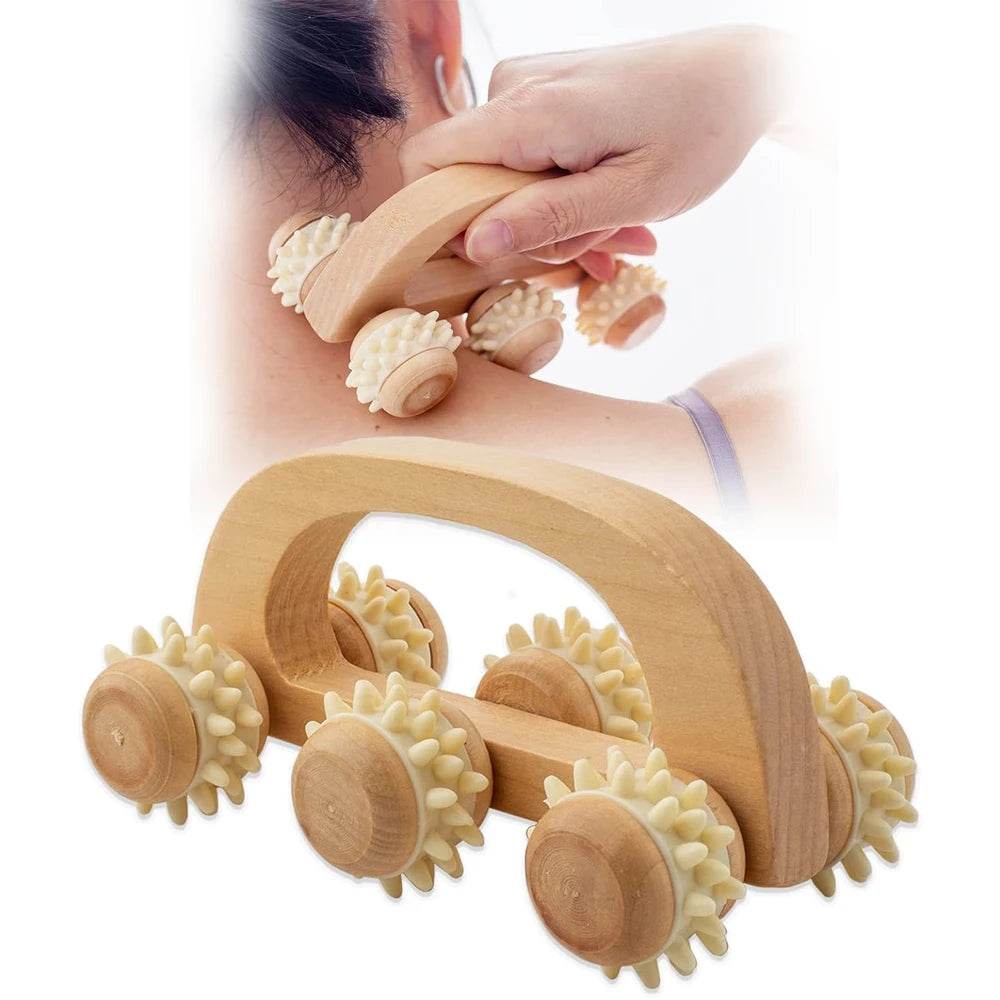 Wooden Handheld Massage Roller For Deep Tissue Relief - FITPERT - Sleep Galleria