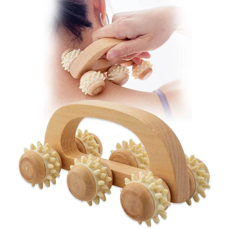 Wooden Handheld Massage Roller For Deep Tissue Relief - FITPERT - Sleep Galleria