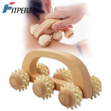Wooden Handheld Massage Roller For Deep Tissue Relief - FITPERT - Sleep Galleria