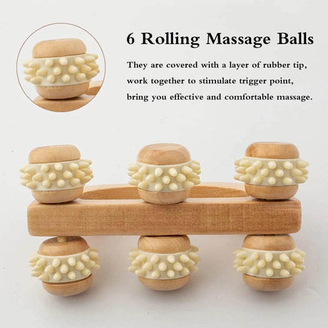 Wooden Handheld Massage Roller For Deep Tissue Relief - FITPERT - Sleep Galleria