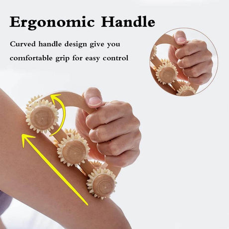 Wooden Handheld Massage Roller For Deep Tissue Relief - FITPERT - Sleep Galleria
