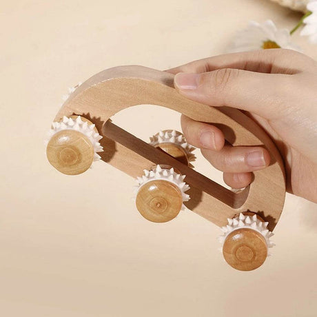 Wooden Handheld Massage Roller For Deep Tissue Relief - FITPERT - Sleep Galleria