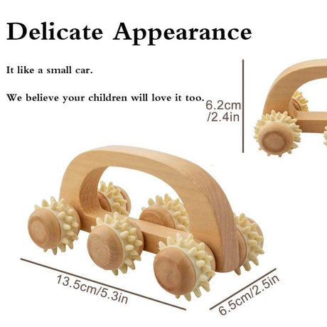 Wooden Handheld Massage Roller For Deep Tissue Relief - FITPERT - Sleep Galleria