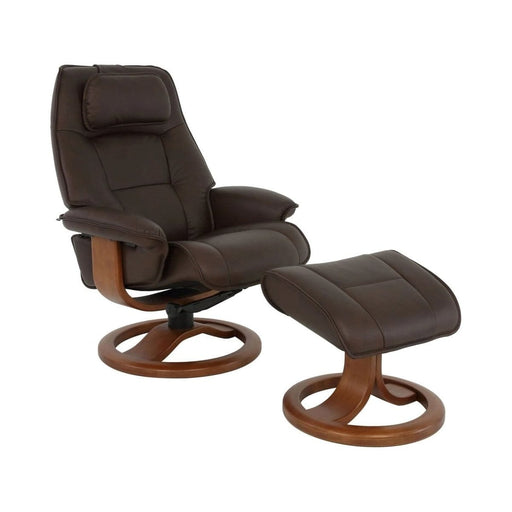 Fjords Stress Free Recliner Fjords® Admiral R Swivel Recliner and Ottoman