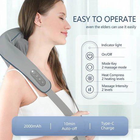 26W Brushless Motor Shoulder And Neck Massager Shawl - foreverlily - Sleep Galleria