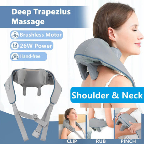 26W Brushless Motor Shoulder And Neck Massager Shawl - foreverlily - Sleep Galleria