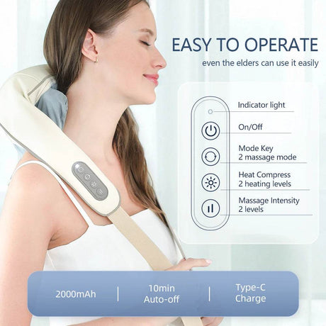 26W Brushless Motor Shoulder And Neck Massager Shawl - foreverlily - Sleep Galleria