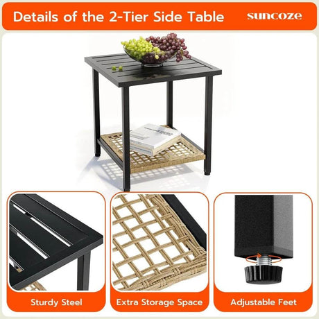 3-Piece Modern Outdoor Rocking Patio Furniture Set - Sleep Galleria
