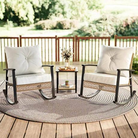 3-Piece Modern Outdoor Rocking Patio Furniture Set - Sleep Galleria
