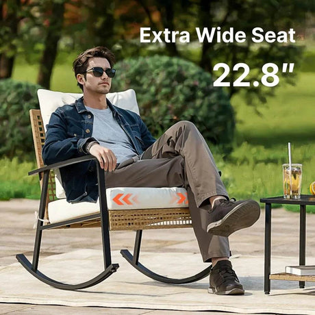 3-Piece Modern Outdoor Rocking Patio Furniture Set - Sleep Galleria