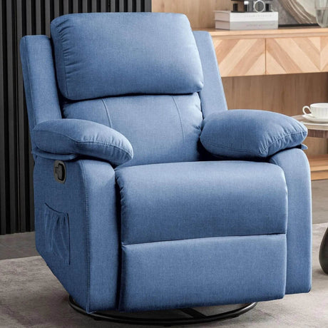 360 Degree Swivel Small Rocking Upholstered Recliner Chair - GUANGBAI - Sleep Galleria