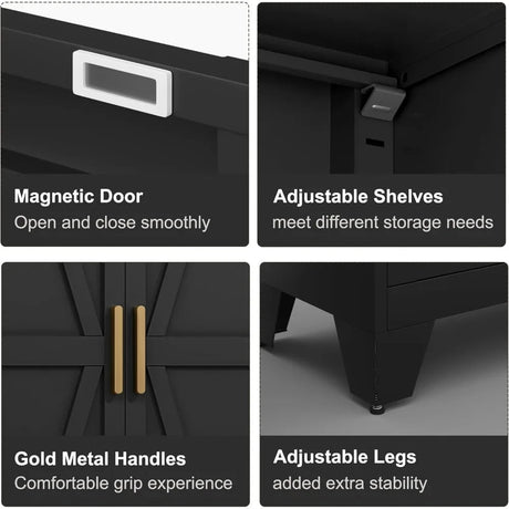 Large Heavy - Duty Metal Wardrobe Cabinet With Drawer - GUANGBAI - Sleep Galleria