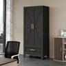 Large Heavy - Duty Metal Wardrobe Cabinet With Drawer - GUANGBAI - Sleep Galleria