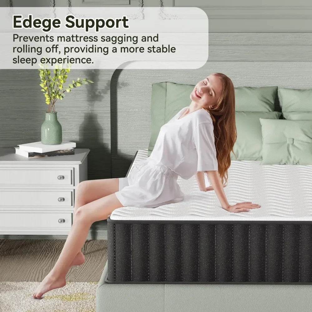 Medium 10 - Inch Cooling Charcoal Memory Foam Mattress - GUANGBAI - Sleep Galleria